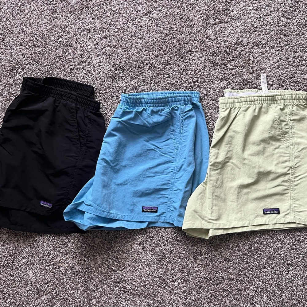 Patagonia Women's Baggies Shorts - Black, Blue, and Green